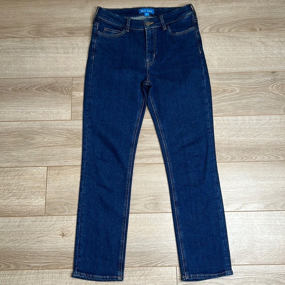 MiH Jeans Niki High Rise Cropped Slim Jeans Size 27 Dark Wash Stretch Denim